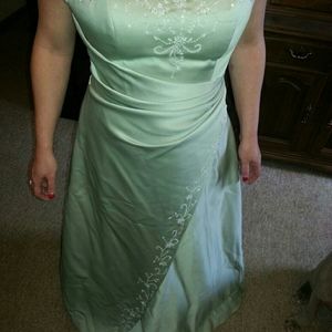 Sage green gown